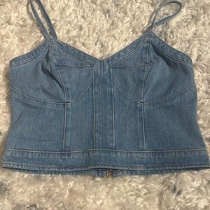 Express crop bustier denim top Size 2